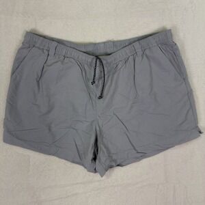 Columbia PFG Shorts Womens 2X Gray Nylon Drawstring 5" Inseam Unlined